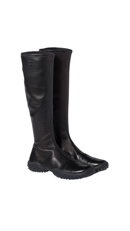 Stretch Nappa Leather Boots in Black