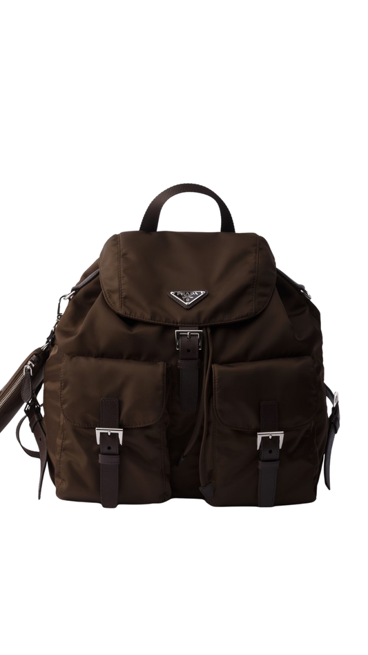 Medium Re-Nylon Backpack in Sienna