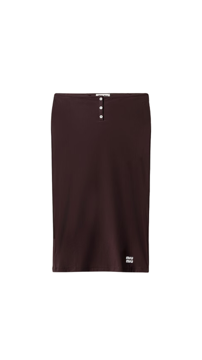 Stretch Jersey Skirt in Ebony