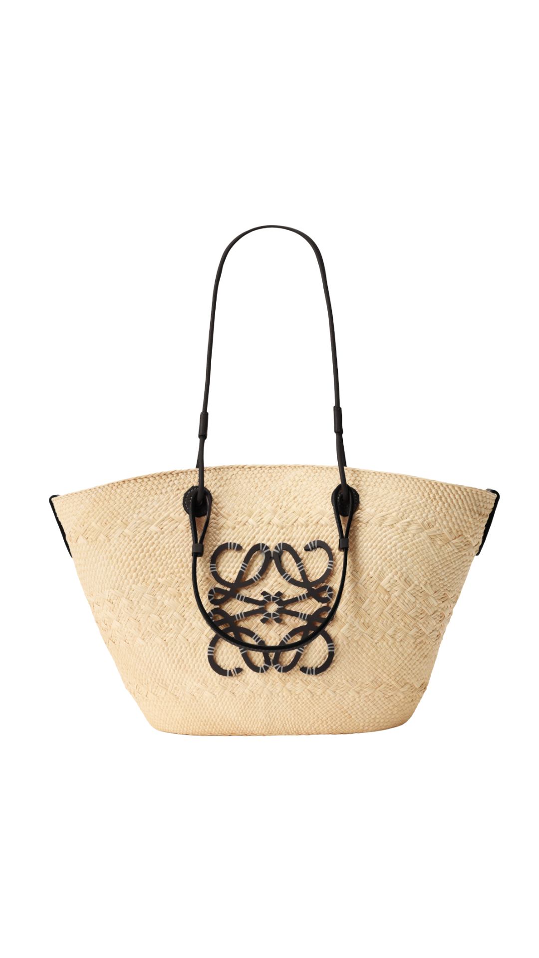 Medium Anagram Basket Bag in Iraca Palm and Calfskin