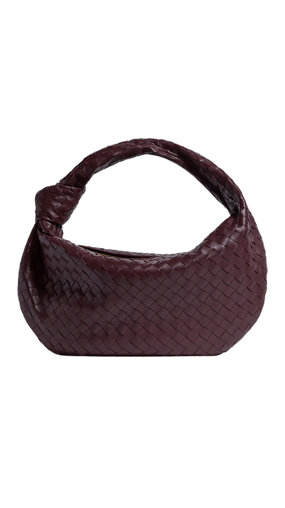 Jodie Handbag with Intrecciato Motif in Red