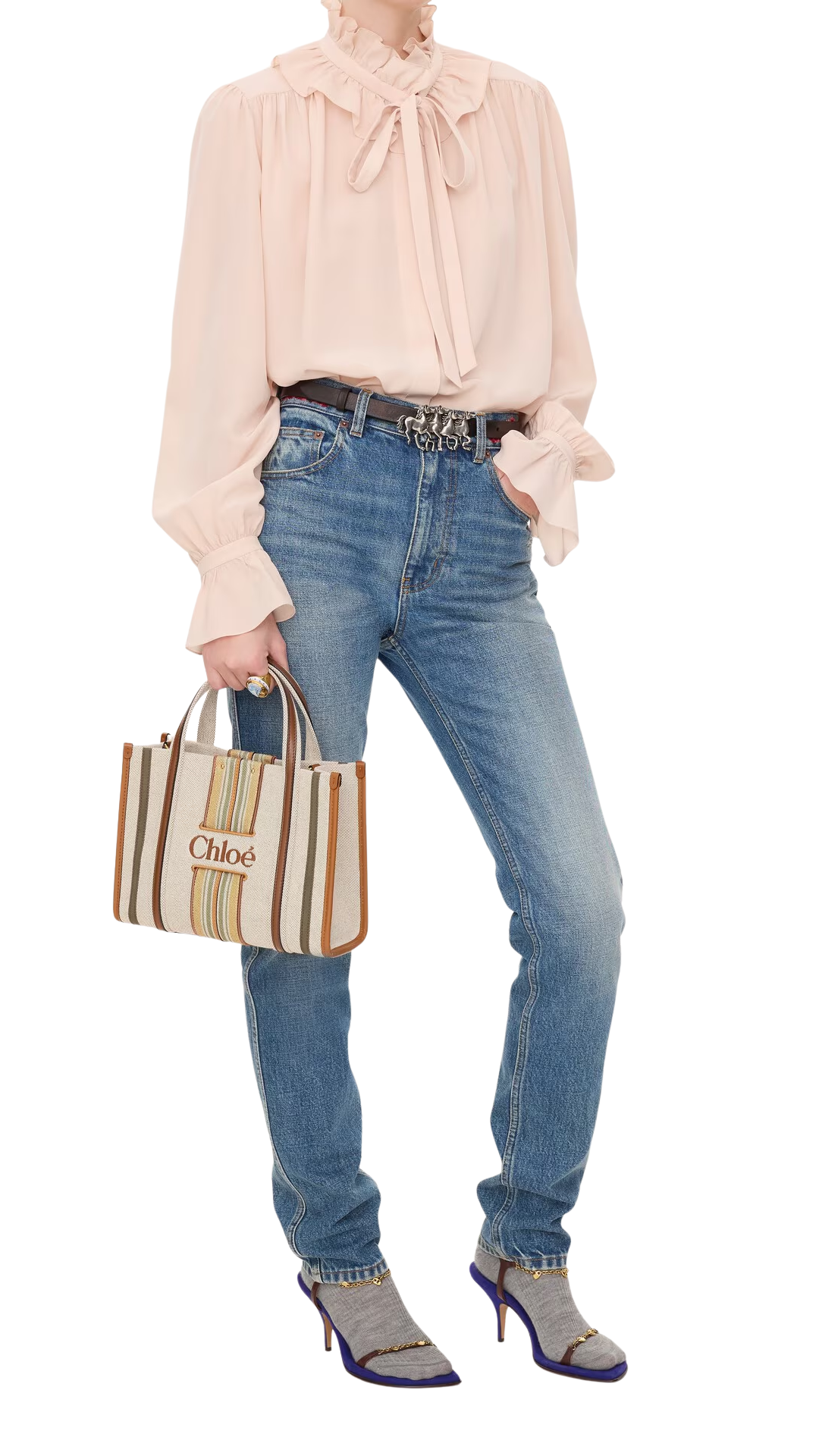 Small Woody Loop Tote Bag in Pure Brown