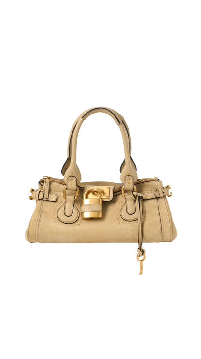 Paddington Bag in Dusty Beige Suede Leather