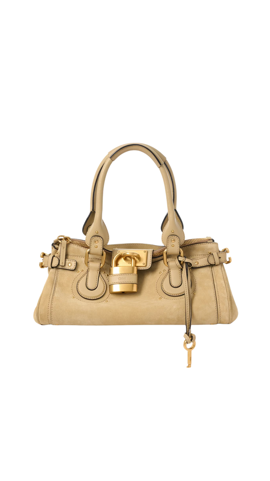 Paddington Bag in Dusty Beige Suede Leather