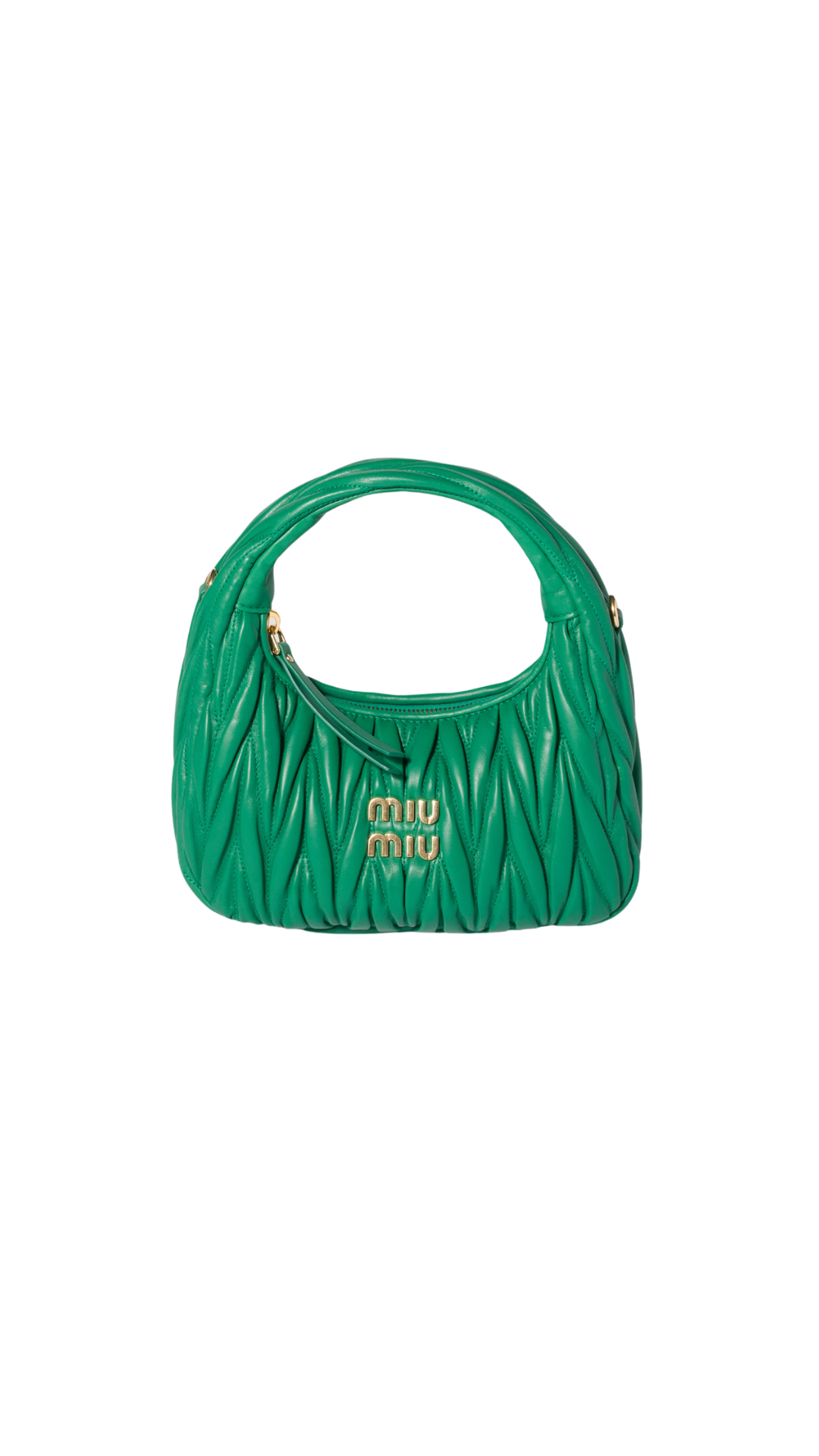 Wander Matelassé Nappa Leather Hobo Bag in Mango