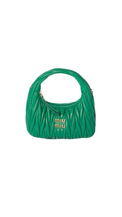 Wander Matelassé Nappa Leather Hobo Bag in Mango