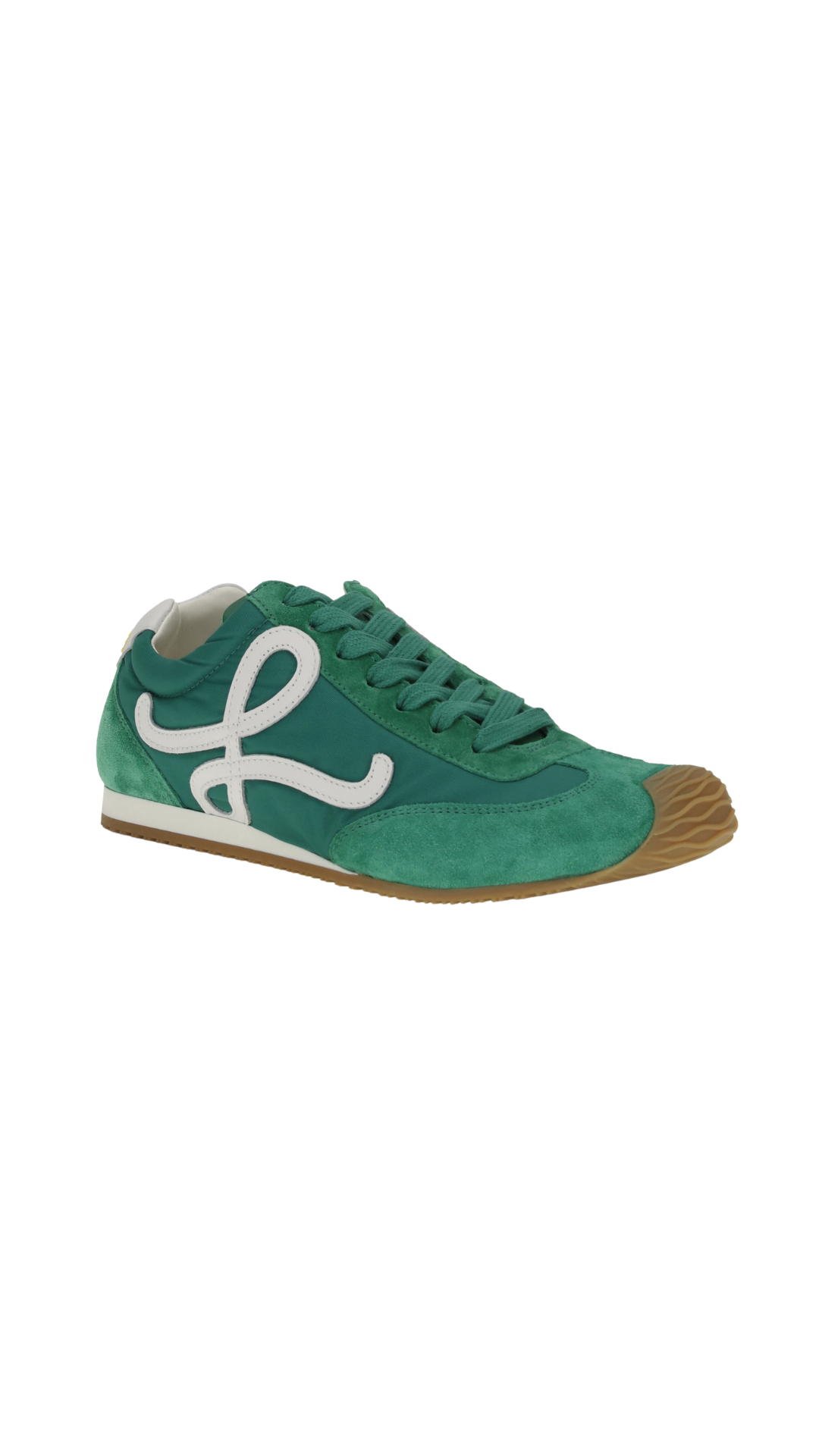Ballet Runner 2.0 Sneakers in Jungle Green/White Nylon and Leather