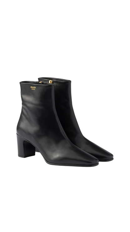 Leather Booties in Black