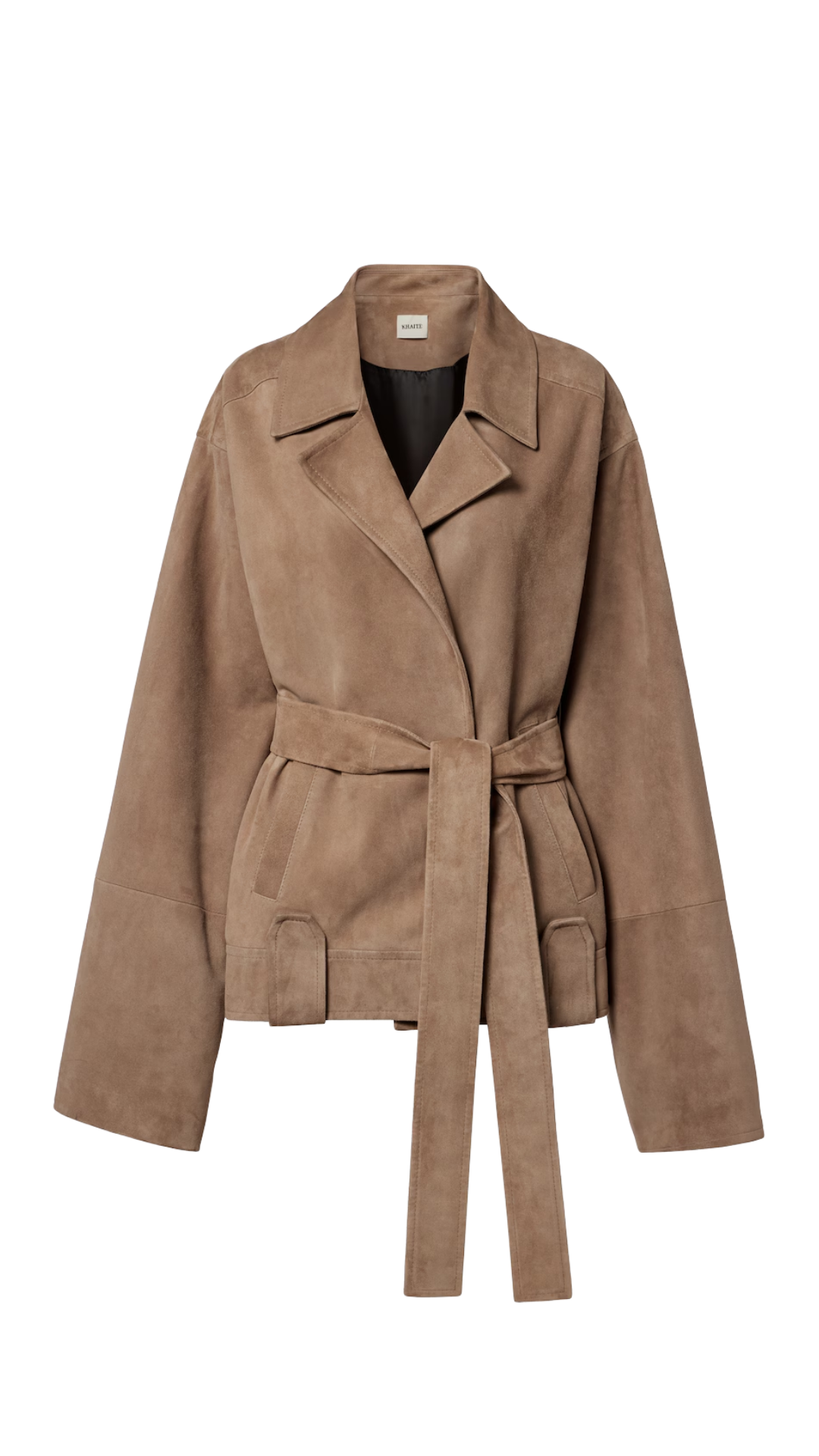 Alder Belted Suede Jacket in Beige