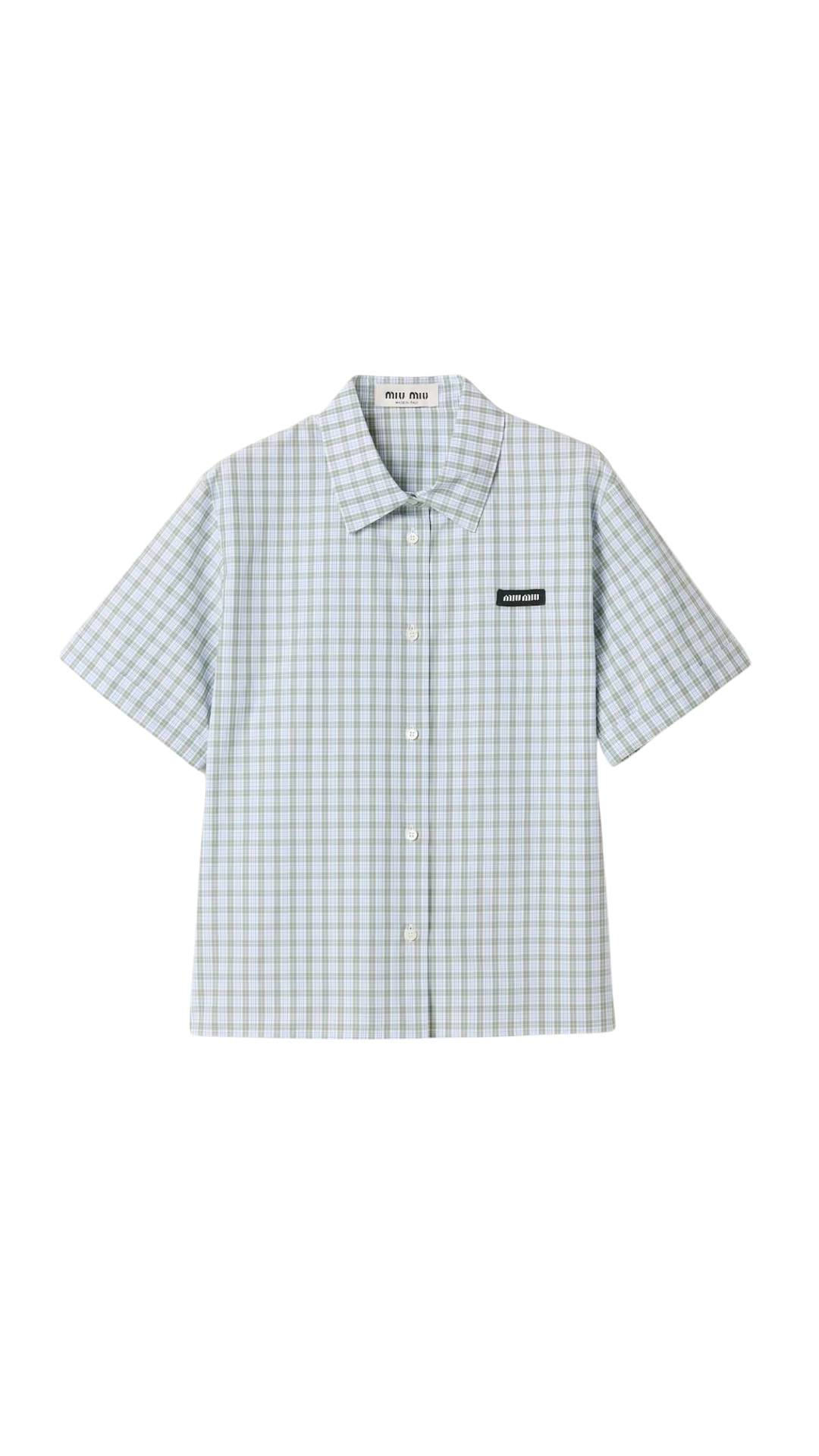 Checked Poplin Shirt White/Sage Green
