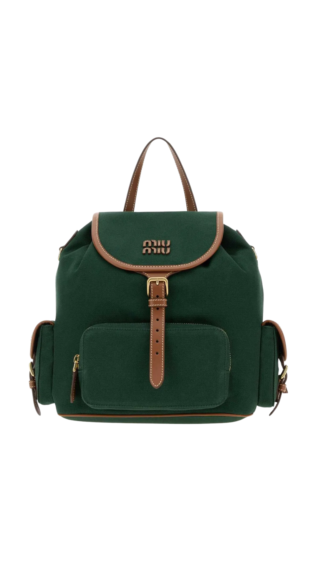 Logo-Detailed Buckle-Fastened Backpack in Green