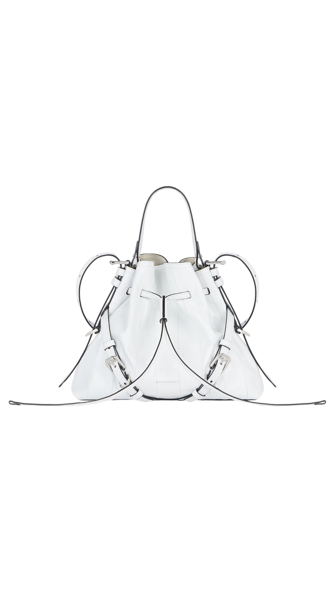 Small Voyou Bucket Bag in Ivory Myxine Leather