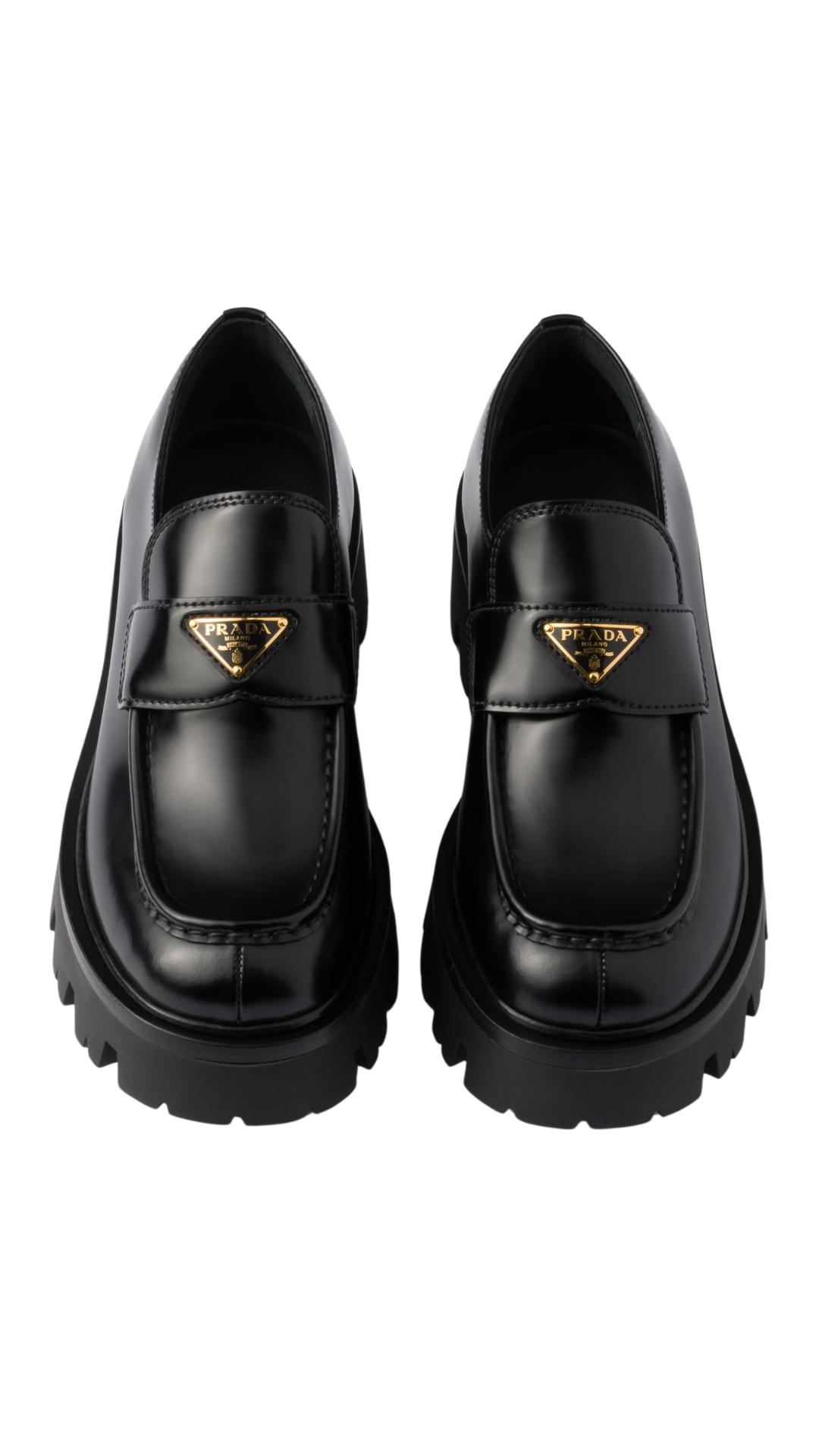 Brushed Leather Loafers in Black