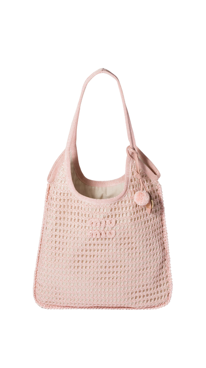 Ivy Raffia Crochet Bag in Orchid Pink