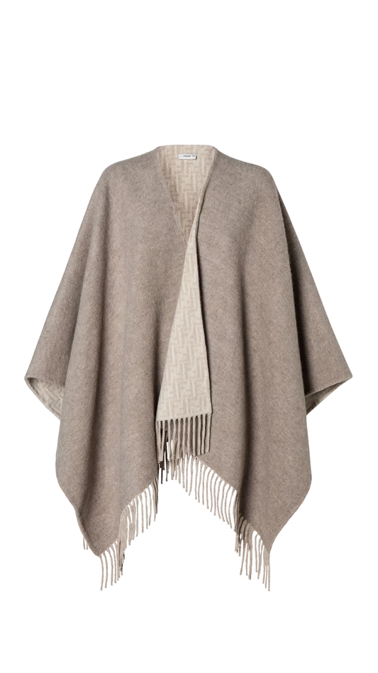 Poncho Dove gray FF Zucca Wool and Cashmere Poncho