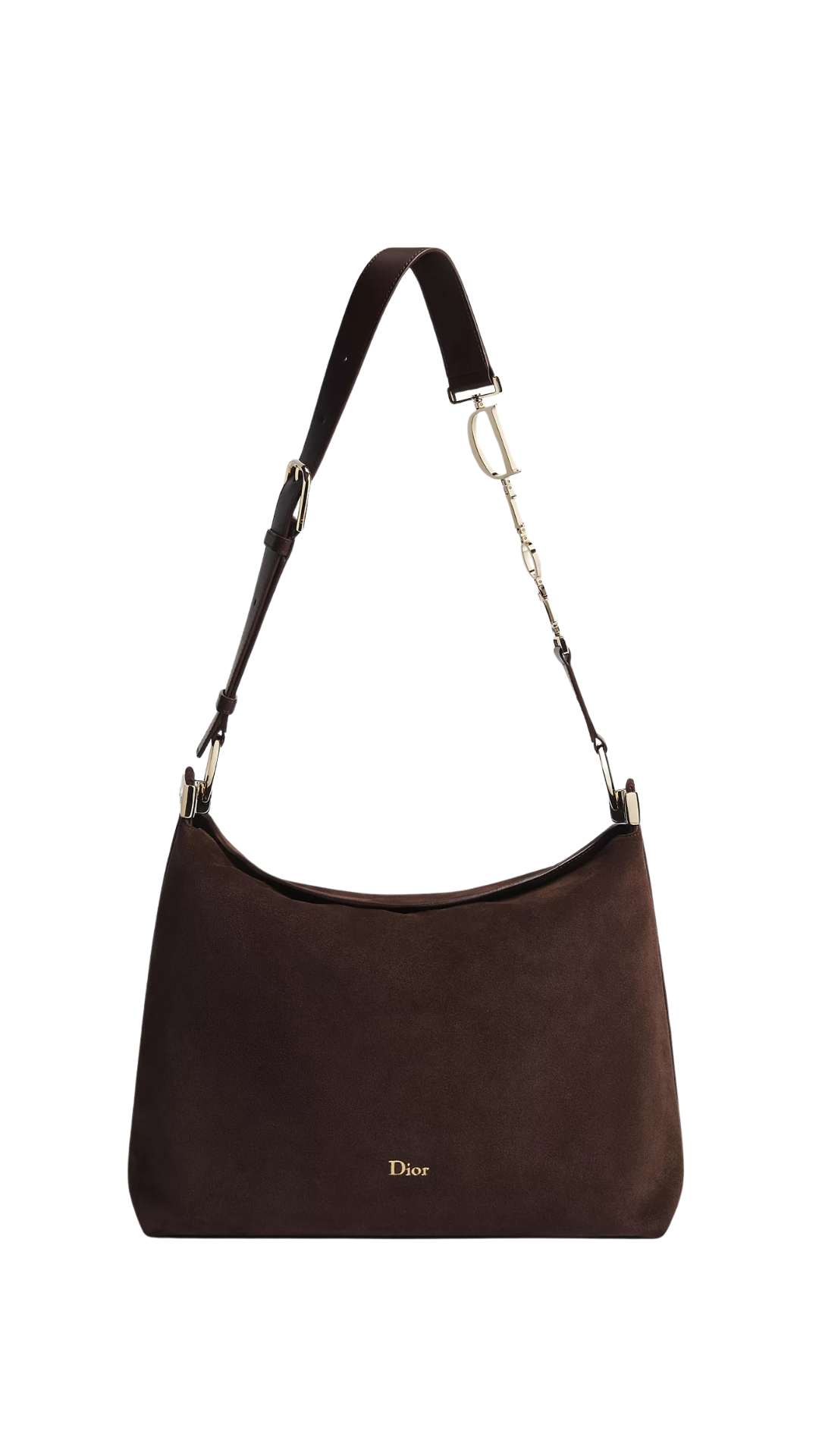 Medium Diorly Bag in Chocolate Suede Calfskin