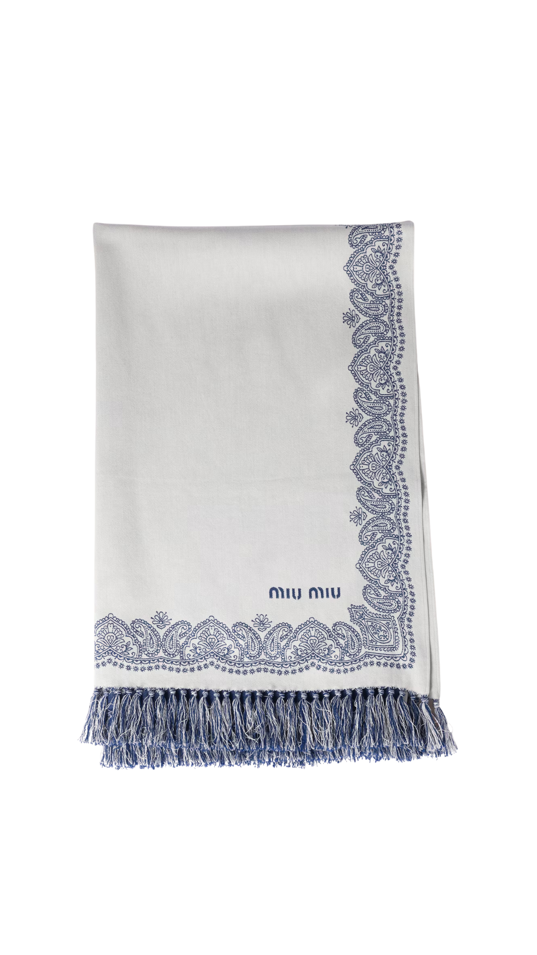 Cotton Beach Towel in White/Blue