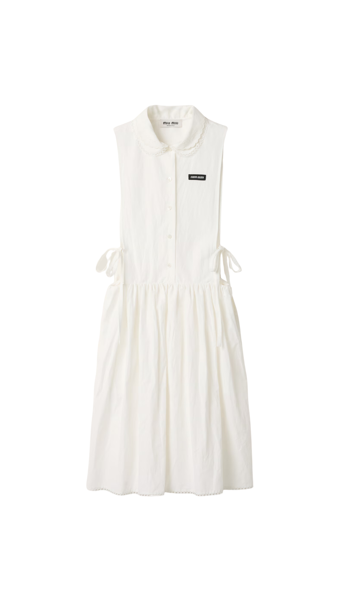 Slubbed Poplin Dress in White