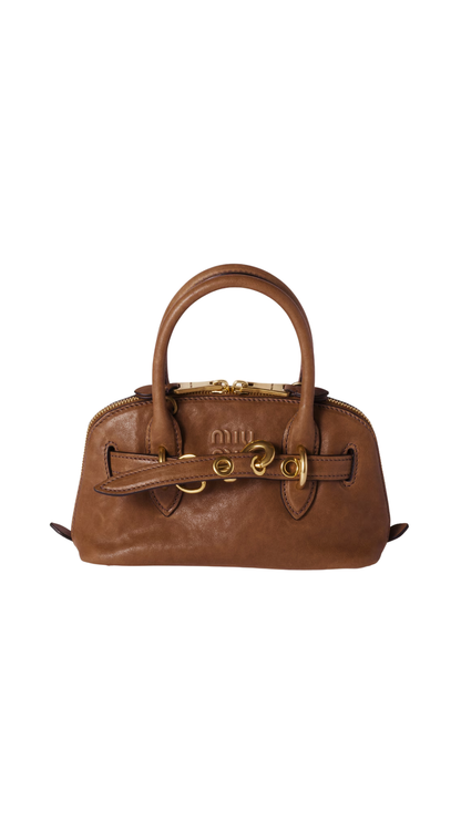 Aventure Mini Nappa Leather Bag in Oak