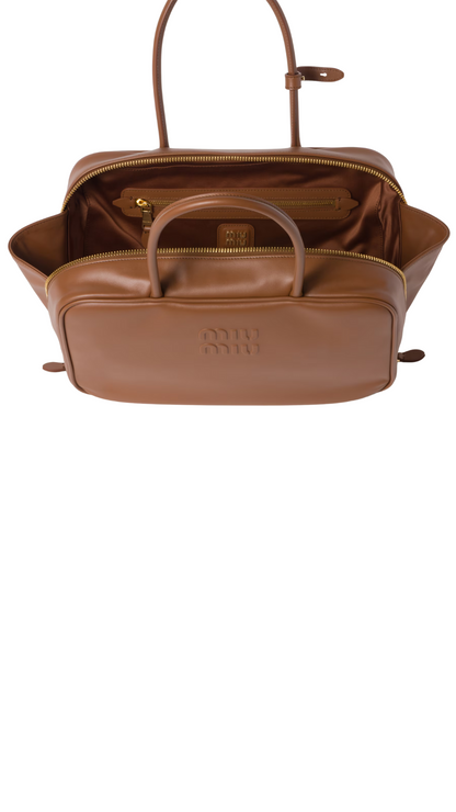 Leather Beau Bag in Cognac