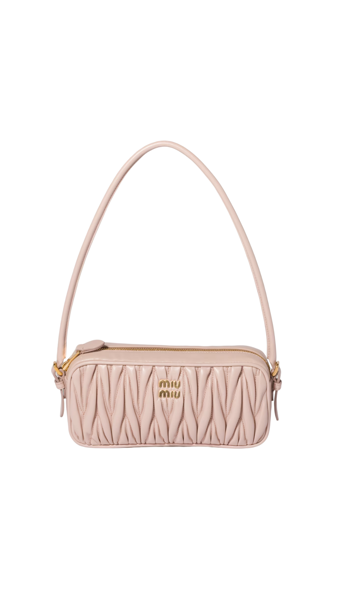Matelassé Nappa Leather Pouch in Powder Pink