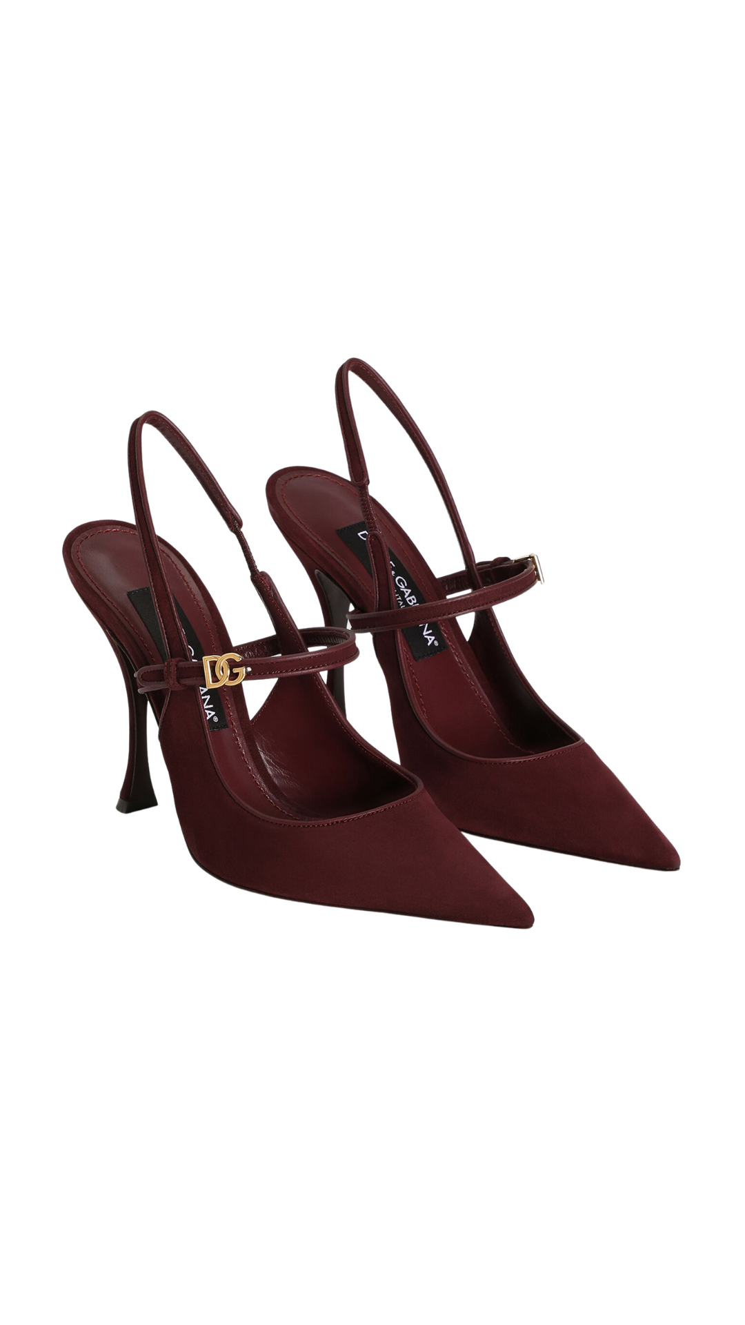 Suede Slingback Suede and Nappa Leather Slingback in Burgundy