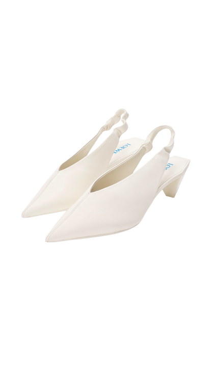 Origami Cubic Slingback in Black Lambskin