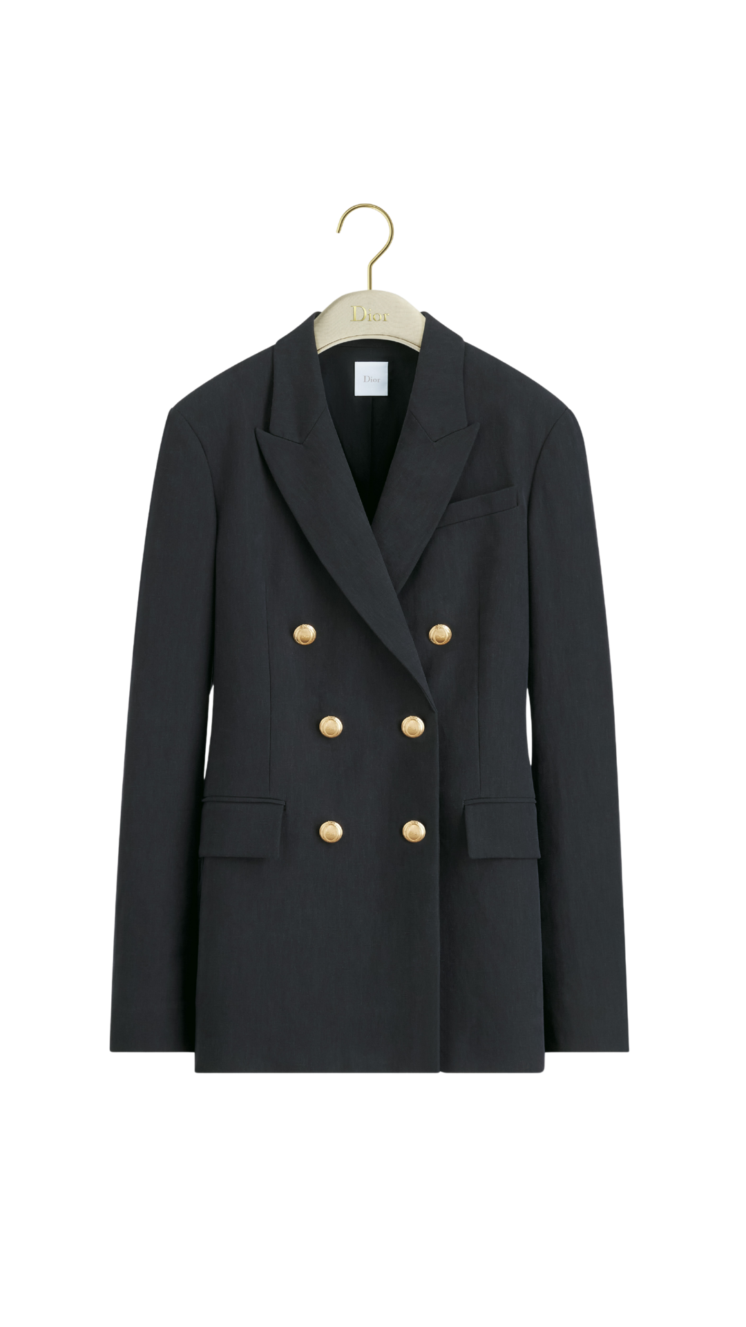 Médaillon Bar Jacket in Navy Blue Water-Resistant Cotton and Silk Gabardine
