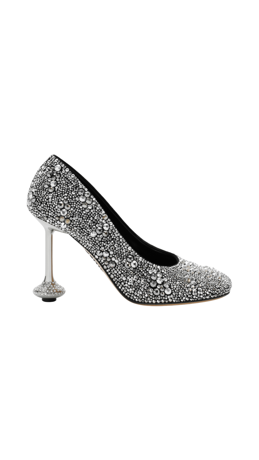 Toy pump in Silver Suede and Strass
