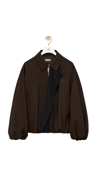 Jacket in Brown Viscose and Wool Blend