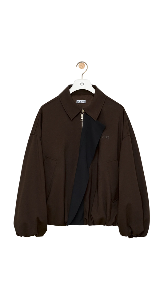 Jacket in Brown Viscose and Wool Blend