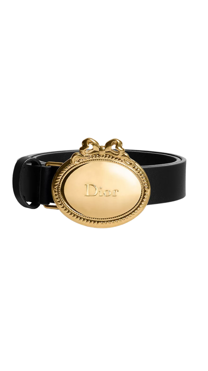 Dior Médaillon Belt in Black Smooth Calfskin, 25 MM