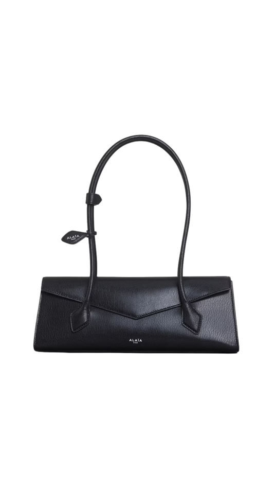 Le Teckel Flap Medium Bag in Black Shiny Goatskin