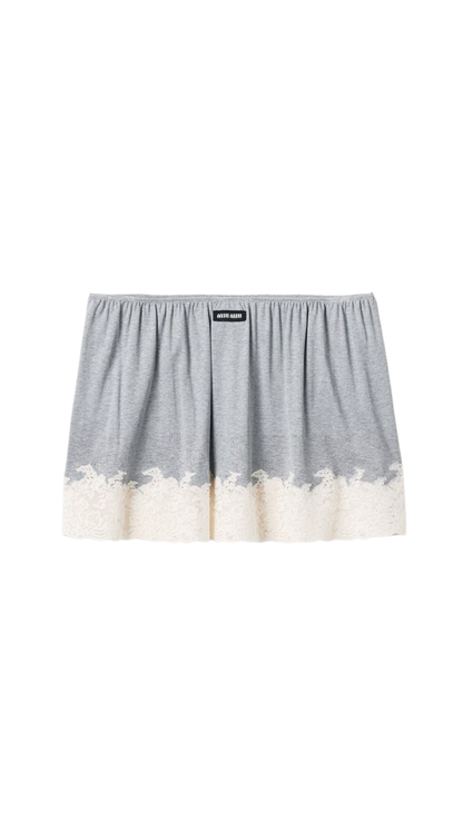 Silk Jersey Skirt in Grey