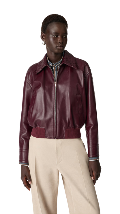 Leather Blouson in Jam