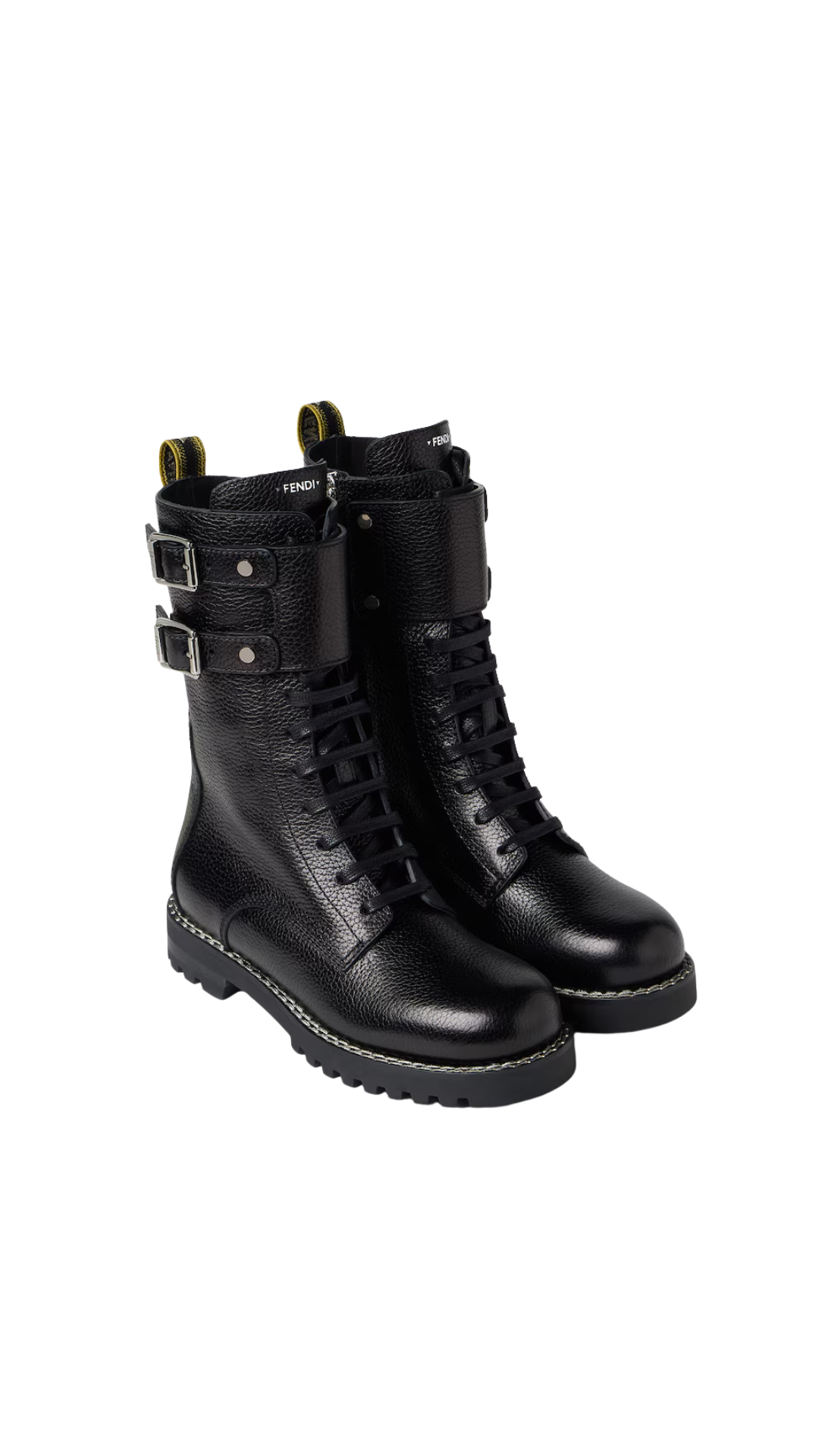 Fendi Commando Black Leather Boots