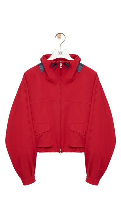 Jacket in Red Cotton and Silk