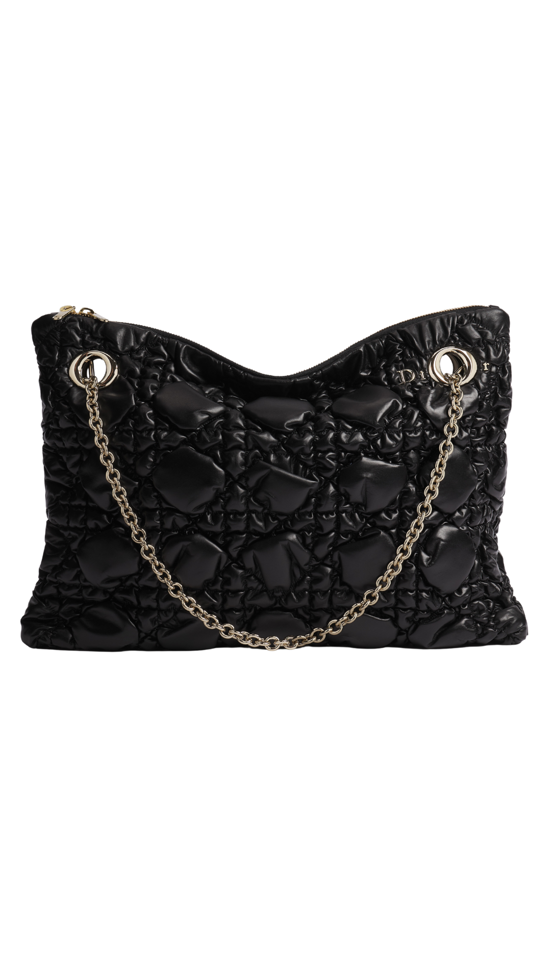 Medium Dior Crunchy Bag in Black Puffy Macrocannage Calfskin