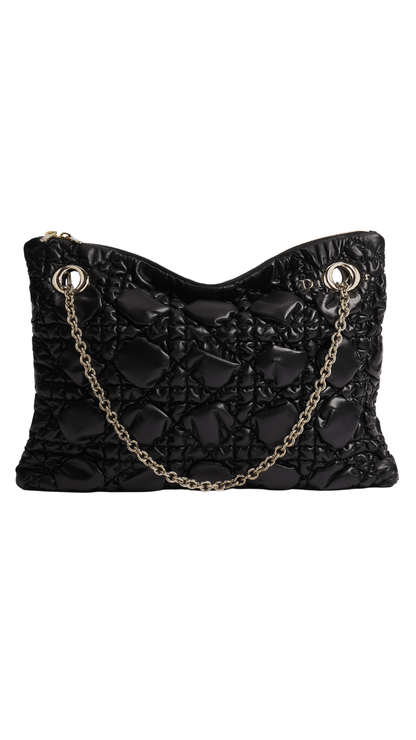 Medium Dior Crunchy Bag in Black Puffy Macrocannage Calfskin
