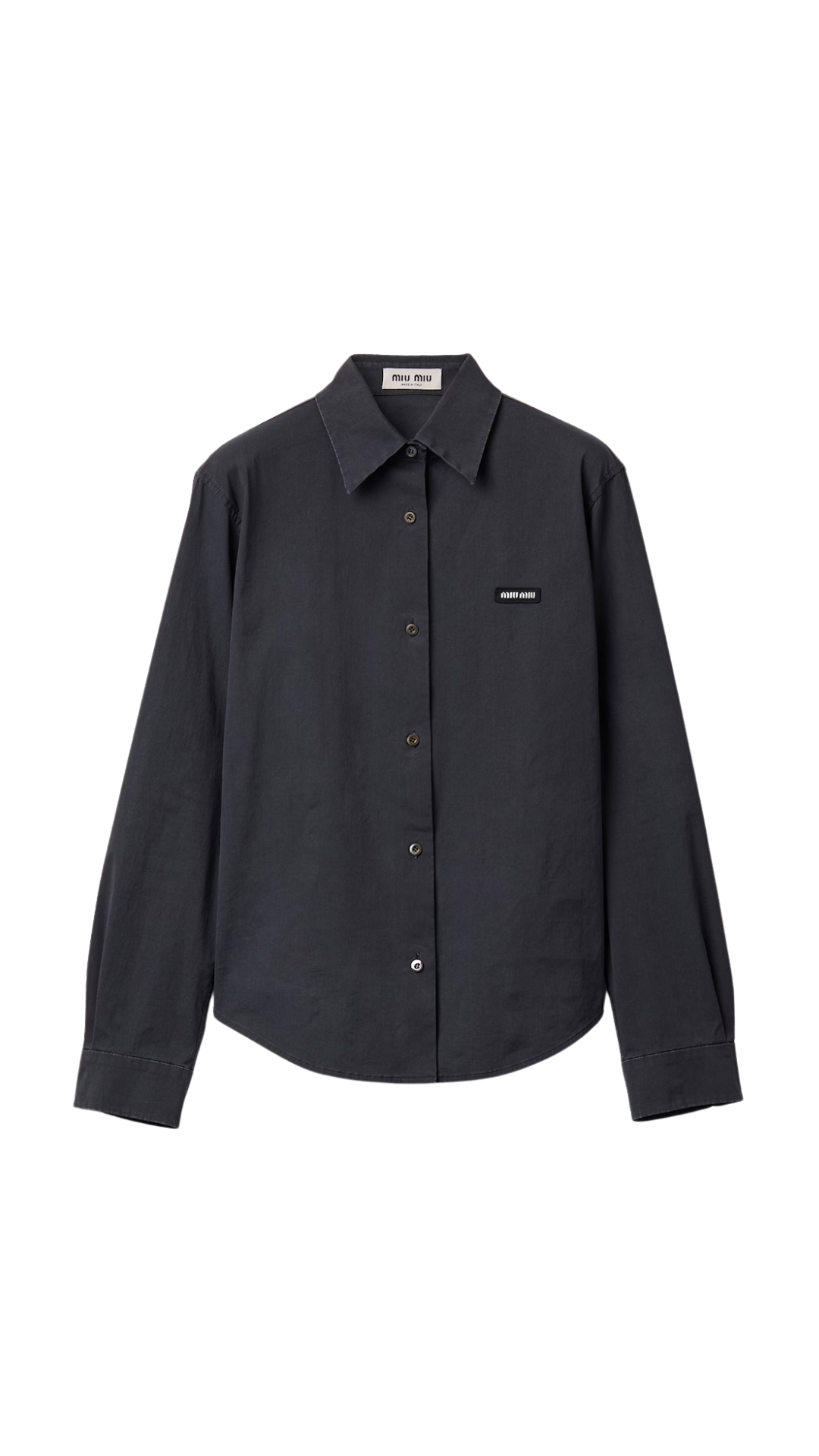 Stretch Poplin Shirt in Black