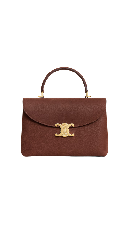 Medium Nino Bag in Chestnut Grained Nubuck Calfskin