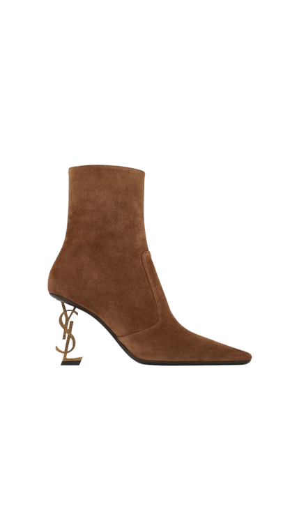 Opyim Booties in Dark Havana Suede