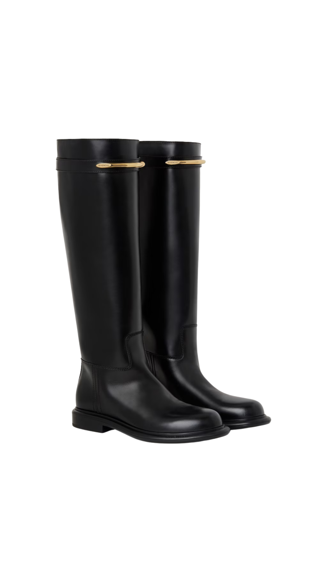 Pinch Flat Boots in Black Leather