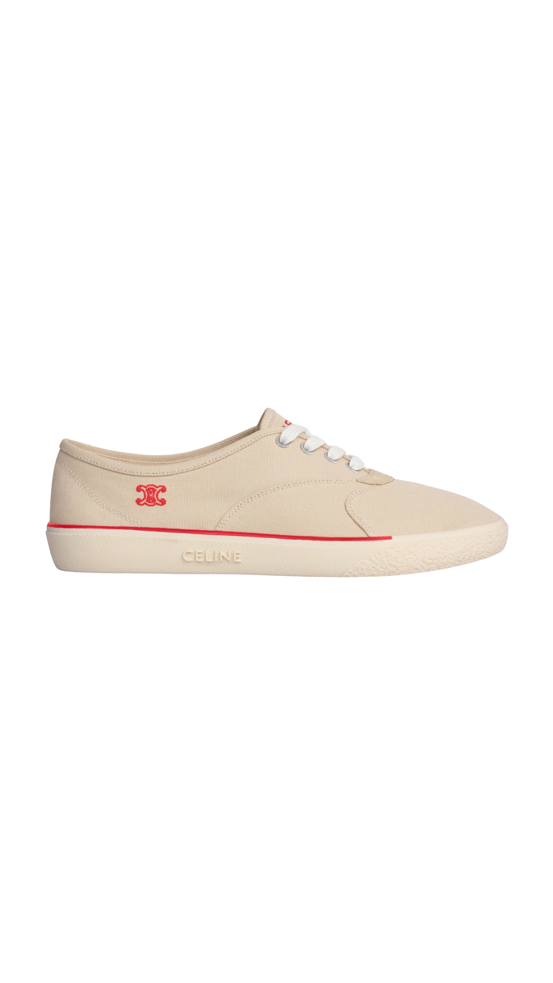 Alan Sneaker in Beige Canvas and Suede Calfskin