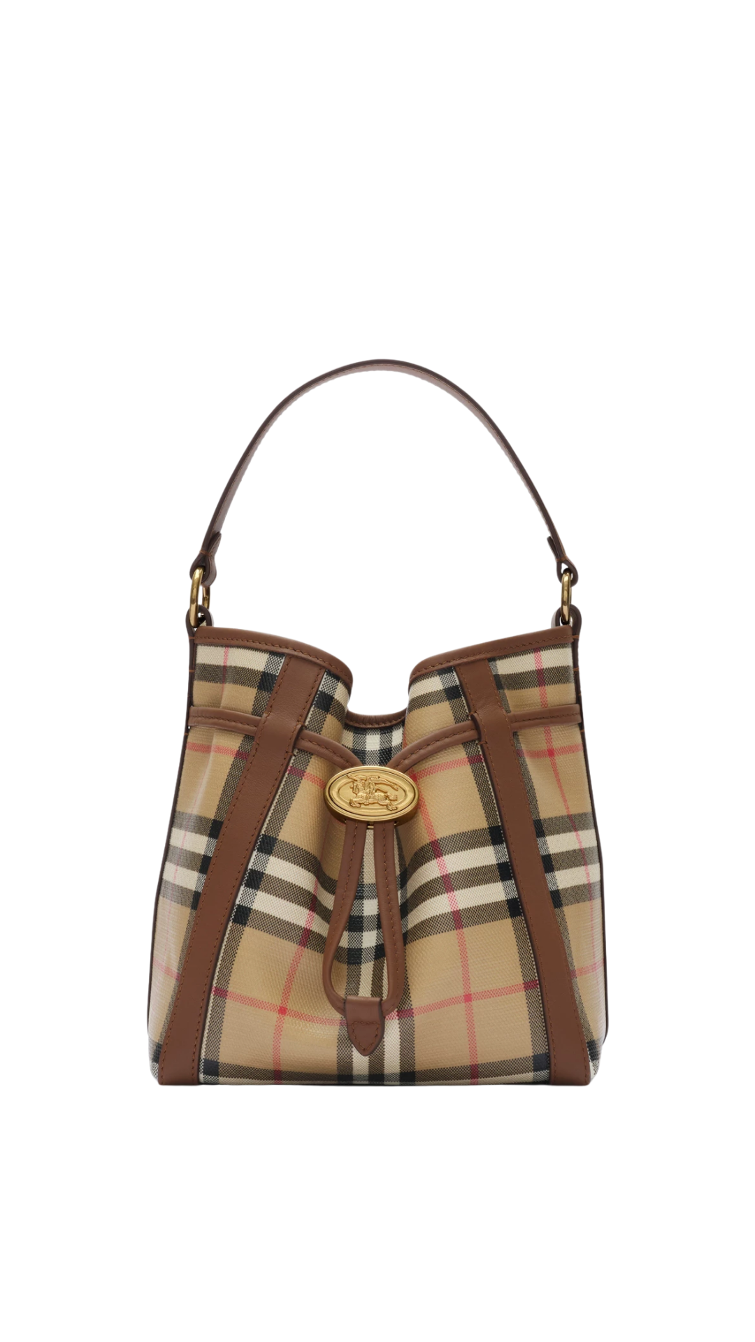 Mini Check Bucket Bag in Archive Beige