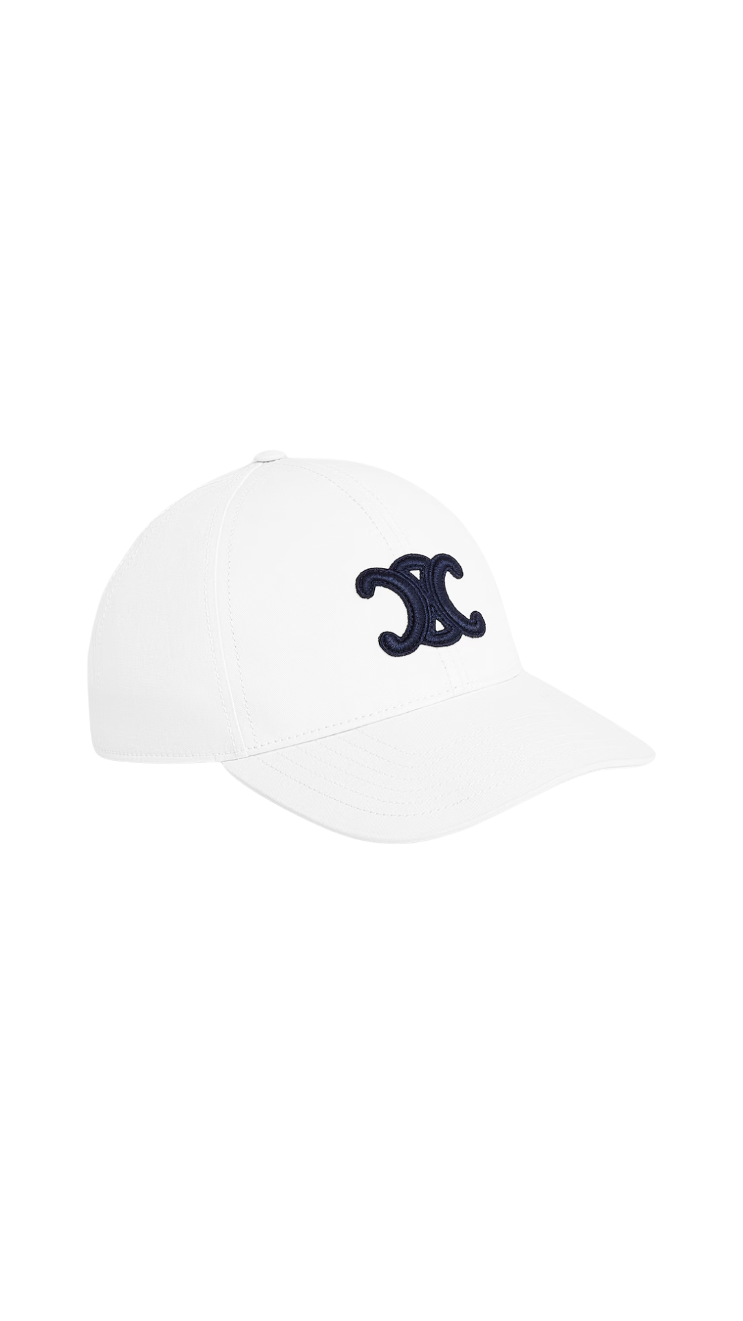 Triomphe Baseball Cap in White Cotton