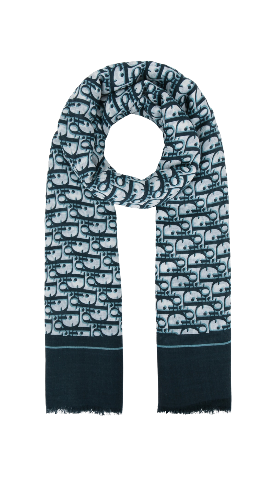 Oblique Maxi Stole in Blue Cashmere