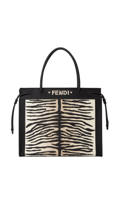 Fendi Magic Shopper Large in Beige and Black Shopper Bag