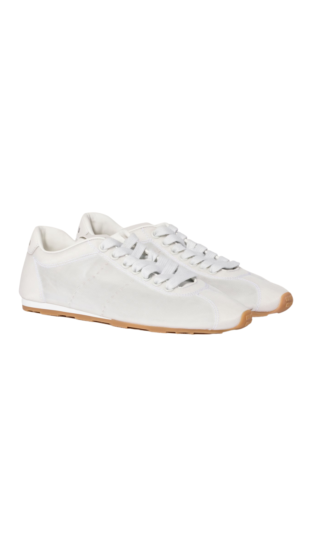 Plume Mesh Fabric Sneakers in White