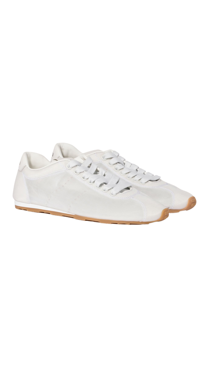 Plume Mesh Fabric Sneakers in White
